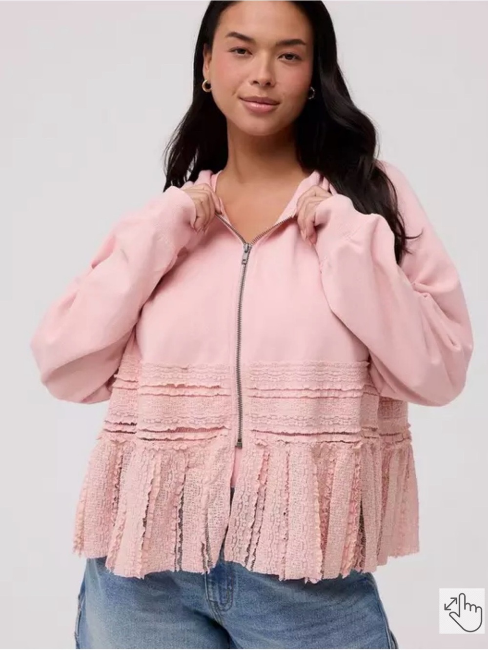Torrid French Terry Lace Hoodie - NWT size 0